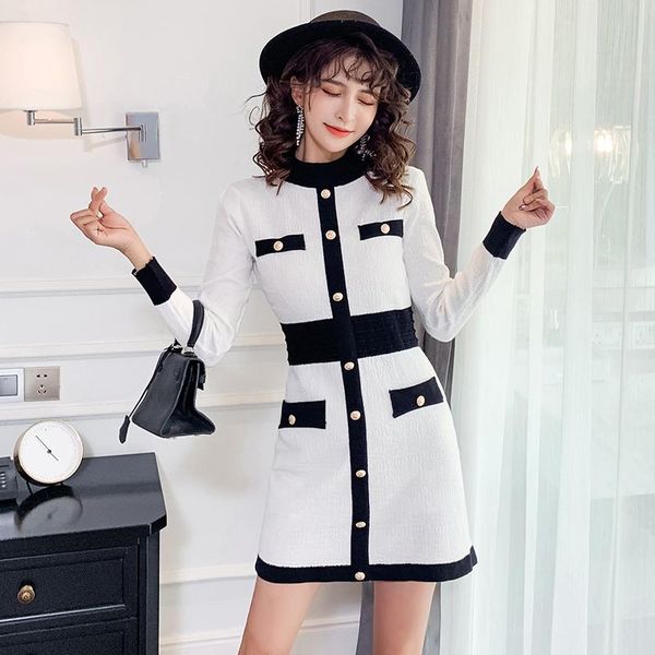 casual dresses women korean dress fashion one piece autumn spring 2022 office lady knitting long sleeve solid o-neck high waist, Black;gray
casual dresses women korean dress fashion one piece autumn spring 2022 office lady knitting long sleeve solid o-neck high waist, Black;gray