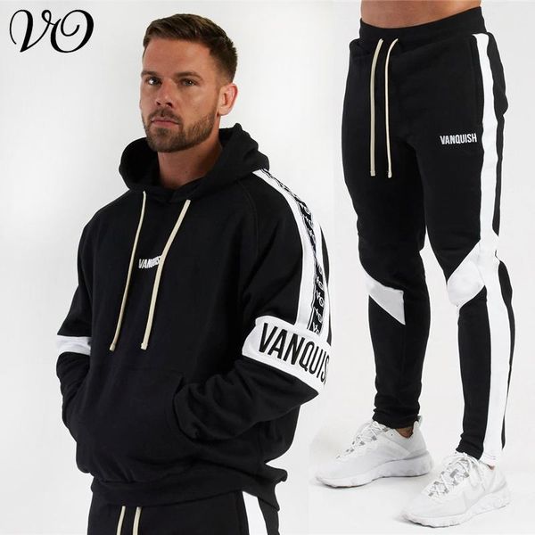 men's tracksuits spring and autumn streetwear casual fitness sportswear suit cotton embroidered hoodie pants, Gray
men's tracksuits spring and autumn streetwear casual fitness sportswear suit cotton embroidered hoodie pants, Gray