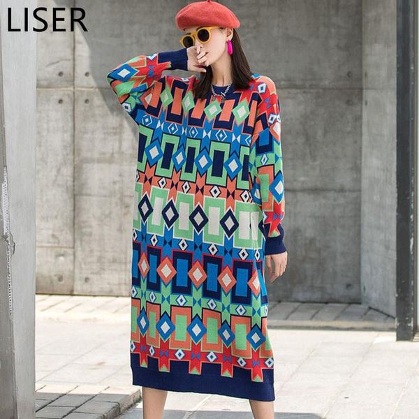 women's sweaters liser 2021 autumn winter long-sleeved sweater dress women loose large size round neck over-the-knee knitted ll443, White;black
women's sweaters liser 2021 autumn winter long-sleeved sweater dress women loose large size round neck over-the-knee knitted ll443, White;black