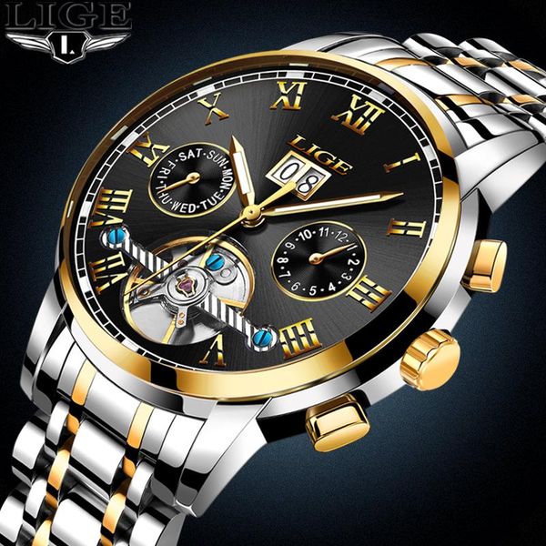 watches men lige men's sports waterproof mechanical watch man full steel military automatic wrist relojes wristwatches, Slivery;brown
watches men lige men's sports waterproof mechanical watch man full steel military automatic wrist relojes wristwatches, Slivery;brown