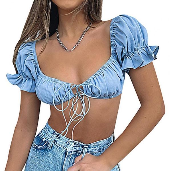 women's t-shirt women summer short sleeve ruffle pleated tube bandeau bandage vest 2021, White
women's t-shirt women summer short sleeve ruffle pleated tube bandeau bandage vest 2021, White