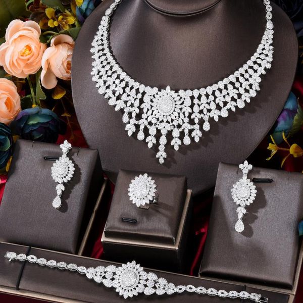 earrings & necklace godki bicolor 4pcs jewelry sets african for women wedding luxury set cubic zirconia dubai bridal 2021, Silver
earrings & necklace godki bicolor 4pcs jewelry sets african for women wedding luxury set cubic zirconia dubai bridal 2021, Silver