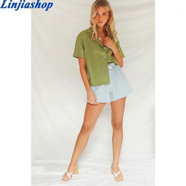 fashion green blouse women harajuku tirn down collar cotton and linen shirt vintage short sleeve femme chic mujer women's blouses & shi, White
fashion green blouse women harajuku tirn down collar cotton and linen shirt vintage short sleeve femme chic mujer women's blouses & shi, White