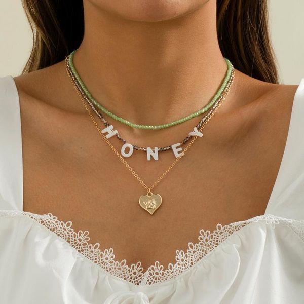 chains ingesight.z 3pcs/set shell letter honey beaded choker necklaces love heart angel pendant female multi layered jewelry, Silver
chains ingesight.z 3pcs/set shell letter honey beaded choker necklaces love heart angel pendant female multi layered jewelry, Silver