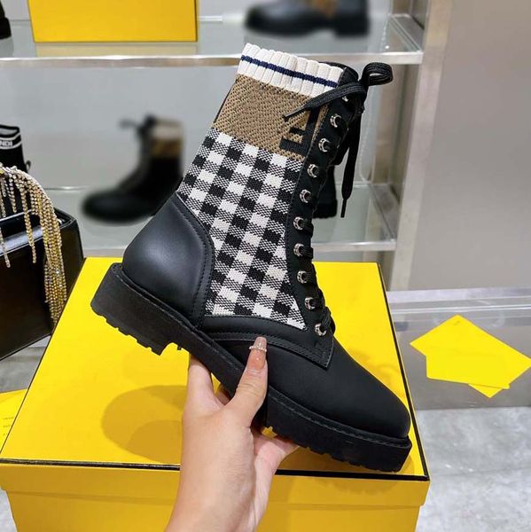 designer women boots combat ankle martin boot luxury brand leather biker knit stretch fabric shoes winter platform mid-booties with box, Black
designer women boots combat ankle martin boot luxury brand leather biker knit stretch fabric shoes winter platform mid-booties with box, Black