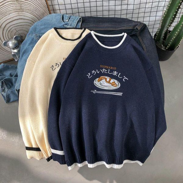 men's sweaters harajuku knitted sweater men clothing 2021 winter pullover fashion hip hop preppy style clothes trend, White;black
men's sweaters harajuku knitted sweater men clothing 2021 winter pullover fashion hip hop preppy style clothes trend, White;black