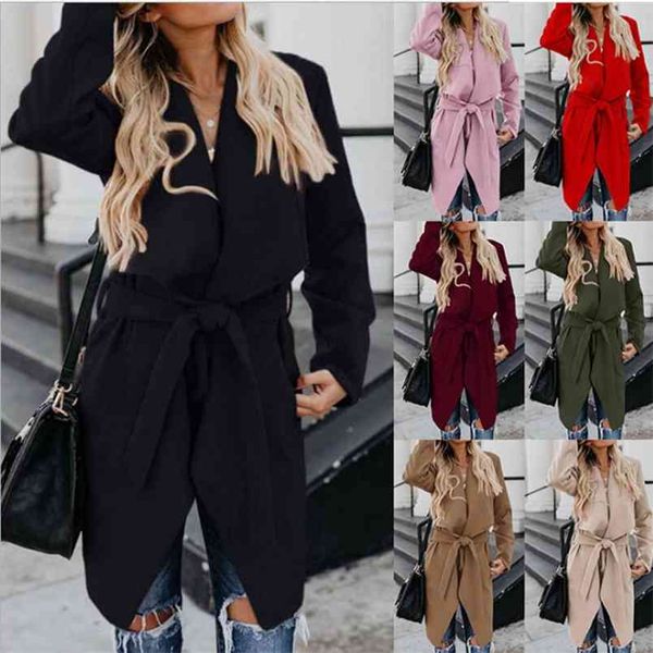 autumn winter lapel solid color long windbreaker casual sleeve jacket women trench coat with belt oversized s-3xl 210517, Tan;black
autumn winter lapel solid color long windbreaker casual sleeve jacket women trench coat with belt oversized s-3xl 210517, Tan;black
