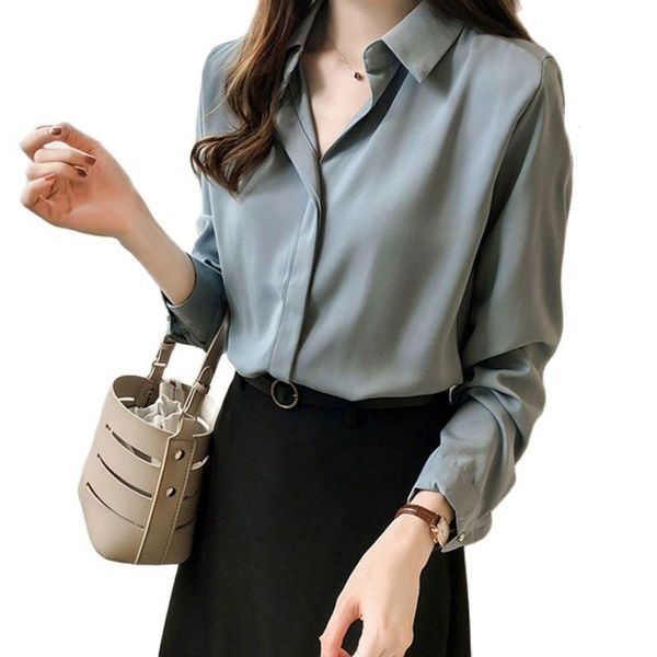 women's blouses & shirts women spring summer style lady casual long sleeve turn-down collar df4180, White
women's blouses & shirts women spring summer style lady casual long sleeve turn-down collar df4180, White