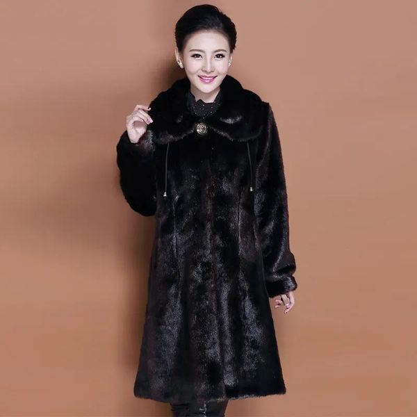 women's fur & faux middle-aged women mink coats 2021 large size velvet jacket coat mother clothing thicken warm parka winter, Black
women's fur & faux middle-aged women mink coats 2021 large size velvet jacket coat mother clothing thicken warm parka winter, Black
