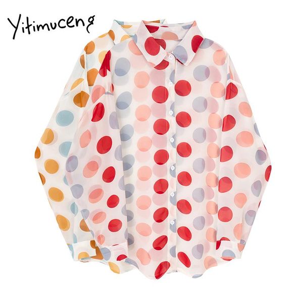 women's blouses & shirts yitimuceng polka dot blouse women office lady red wave point long sleeve turn-down collar clothing fashion cas, White
women's blouses & shirts yitimuceng polka dot blouse women office lady red wave point long sleeve turn-down collar clothing fashion cas, White