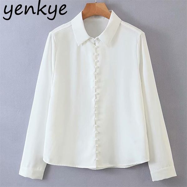 white blouse shirt women front button turn-down collar long sleeve flowy elegant ladies office shirts summer chemise femme 210514
white blouse shirt women front button turn-down collar long sleeve flowy elegant ladies office shirts summer chemise femme 210514