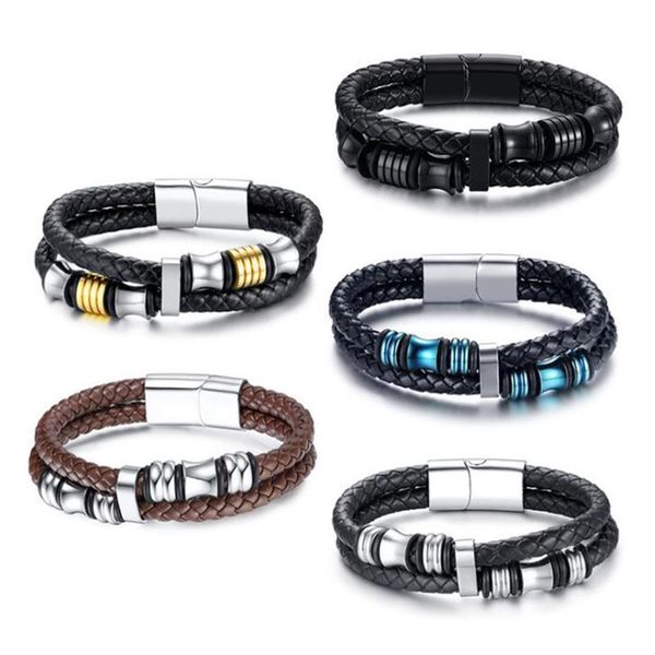 fashion stainless steel fittings bracelet men personality jewelry genuine leather braceles magnet buckle pulseras link, chain, Black
fashion stainless steel fittings bracelet men personality jewelry genuine leather braceles magnet buckle pulseras link, chain, Black