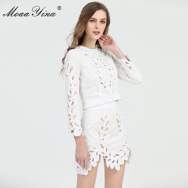 two piece dress moaayina fashion designer suit spring summer women long sleeve embroidery short + asymmetrical skirt two-piece set, White
two piece dress moaayina fashion designer suit spring summer women long sleeve embroidery short + asymmetrical skirt two-piece set, White
