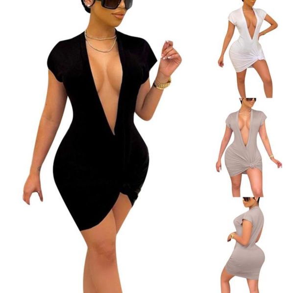 casual dresses women twist dress solid color deep v-neck short sleeve black/ khaki/ white, Black;gray
casual dresses women twist dress solid color deep v-neck short sleeve black/ khaki/ white, Black;gray