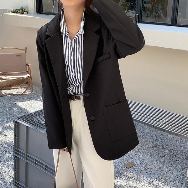 women's suits & blazers suitlionbutf casual solid women blazer notched long sleeve pockets jacket autumn chic stylish korean elegant la, White;black
women's suits & blazers suitlionbutf casual solid women blazer notched long sleeve pockets jacket autumn chic stylish korean elegant la, White;black