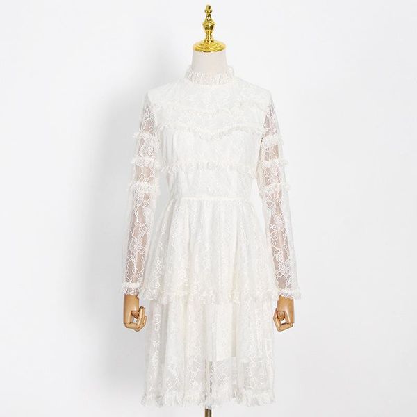casual dresses 2021 summer lace elegant women dress fashion stand collar long sleeve hook flower hollow cascading ruffles party, Black;gray
casual dresses 2021 summer lace elegant women dress fashion stand collar long sleeve hook flower hollow cascading ruffles party, Black;gray
