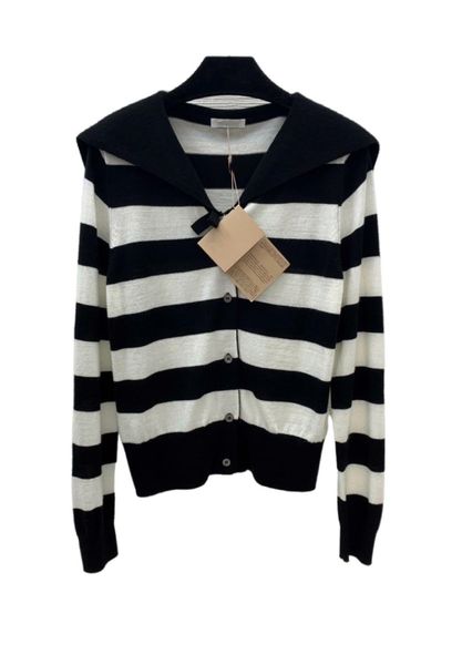 2021 autumn winter milan runway sweaters sailor collar long sleeve women's sweater high end jacquard cardigan designer clothing 1206-3, White;black
2021 autumn winter milan runway sweaters sailor collar long sleeve women's sweater high end jacquard cardigan designer clothing 1206-3, White;black