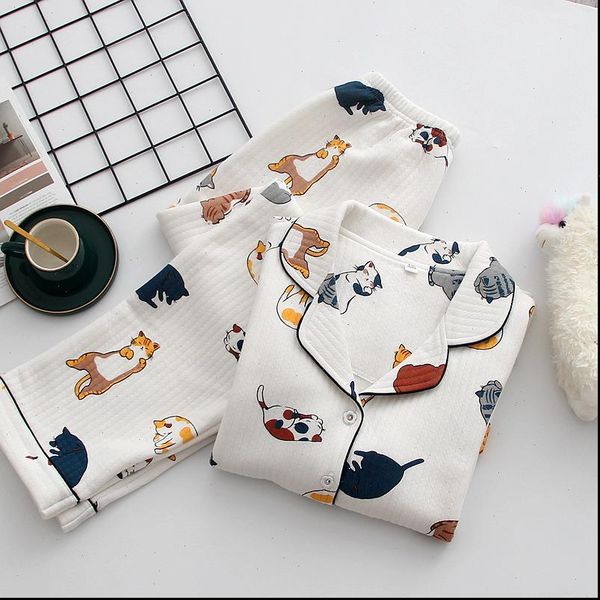 thick warm winter pajamas 100%cotton womens sleepwears home suit cartoon cat printed sleepwear female 2pcs long sleeve homewear set, Black;red
thick warm winter pajamas 100%cotton womens sleepwears home suit cartoon cat printed sleepwear female 2pcs long sleeve homewear set, Black;red
