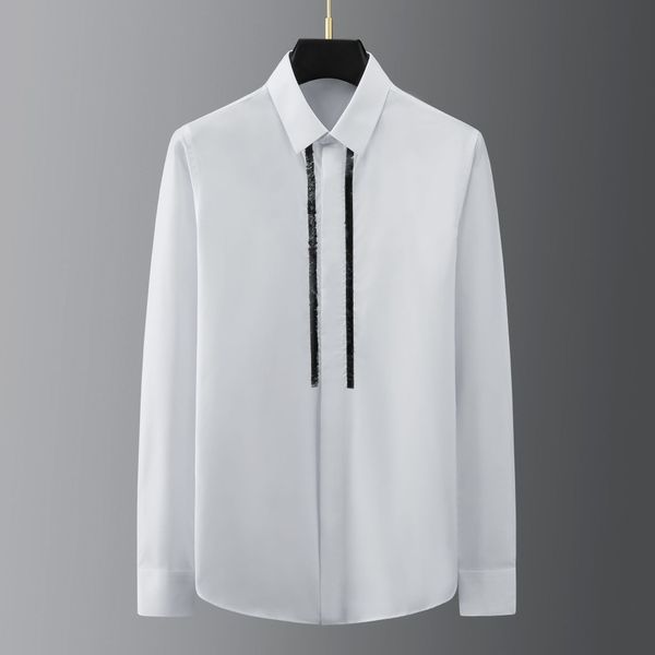 business shirt deluxe and fashion brand two side bead piece precision embroidery trend youth long sleeve, White;black
business shirt deluxe and fashion brand two side bead piece precision embroidery trend youth long sleeve, White;black