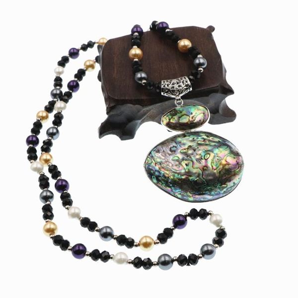 pendant necklaces natural abalone shell necklace women handmade glass pearl bead paua reiki dress sweater long chain jewelry b113, Silver
pendant necklaces natural abalone shell necklace women handmade glass pearl bead paua reiki dress sweater long chain jewelry b113, Silver