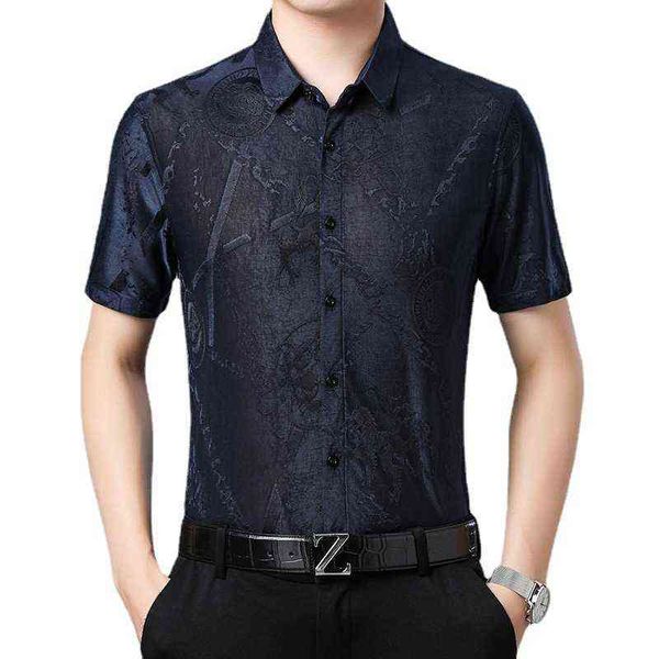 summer short middle-aged man casual half sleeve ice silk jacquard shirt large loose male, White;black
summer short middle-aged man casual half sleeve ice silk jacquard shirt large loose male, White;black