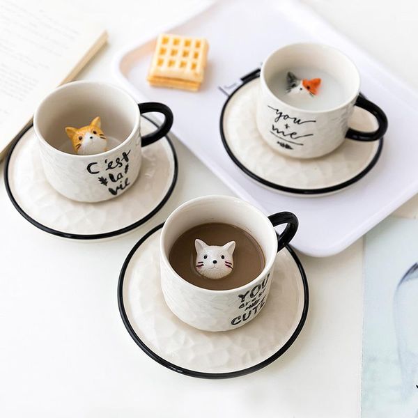 mugs creative ceramics mug with spoon tray cute cat relief coffee milk tea handle porcelain cup couple water novelty gifts
mugs creative ceramics mug with spoon tray cute cat relief coffee milk tea handle porcelain cup couple water novelty gifts