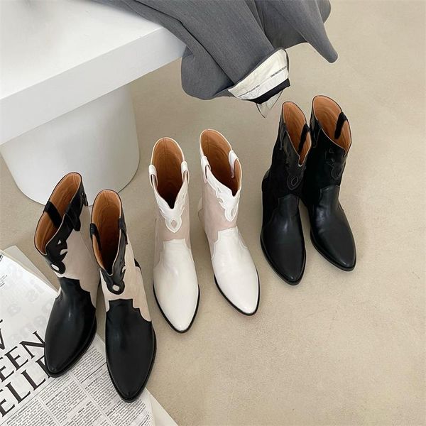 boots monmoira pointed toe mixed colors patchwork cowboy western women 2021 slip on mid-calf wood heel brand design, Black
boots monmoira pointed toe mixed colors patchwork cowboy western women 2021 slip on mid-calf wood heel brand design, Black