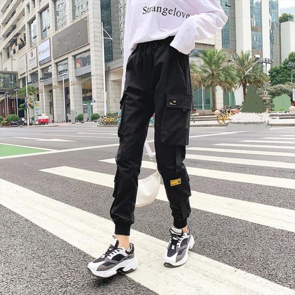 korean style streetwear black cargo women pants elastic waist sweatpants joggers sports summer autumn hip hop trousers, Black;white
korean style streetwear black cargo women pants elastic waist sweatpants joggers sports summer autumn hip hop trousers, Black;white