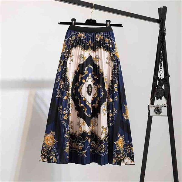 summer floral print pleated women skirt high waist strechy cartoon midi female swing a-line falda party jupe femme, Black 
summer floral print pleated women skirt high waist strechy cartoon midi female swing a-line falda party jupe femme, Black