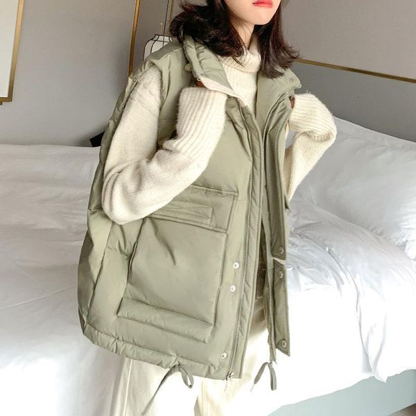 vests the korean version in autumn winter wears a loose medium long down cotton coat, women's vt and bread suit, Black;white
vests the korean version in autumn winter wears a loose medium long down cotton coat, women's vt and bread suit, Black;white