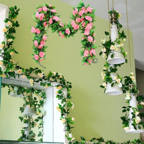 230cm artificial flower rose vine hanging garland party home wedding wall decor decorative flowers & wreaths
230cm artificial flower rose vine hanging garland party home wedding wall decor decorative flowers & wreaths