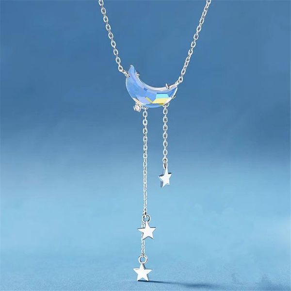 pendant necklaces moon necklace bluetassel crystal star charm choker for girl women statement wedding jewelry, Silver
pendant necklaces moon necklace bluetassel crystal star charm choker for girl women statement wedding jewelry, Silver