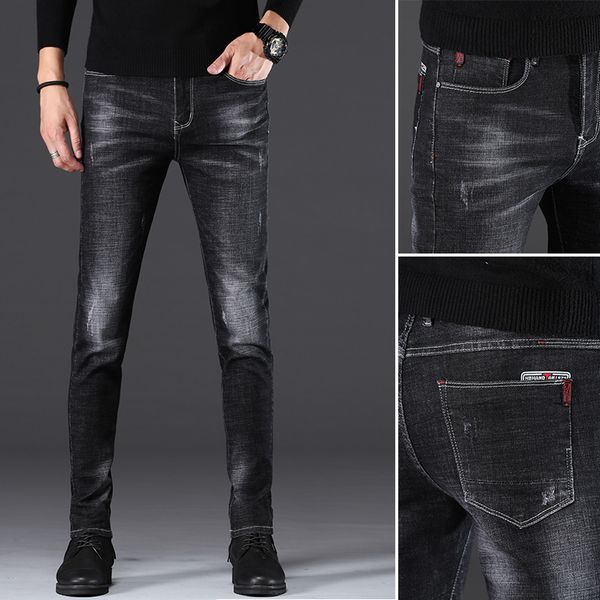 spring versatile jeans korean youth elastic slim leggings men's casual pants fashion, Blue
spring versatile jeans korean youth elastic slim leggings men's casual pants fashion, Blue