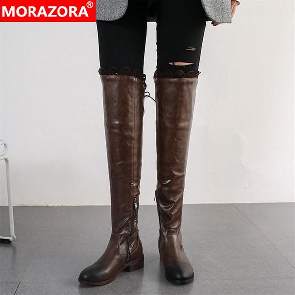 boots morazora 2021 plus size 48 women over the knee lace up zip fashion motorcycle comfortable low heels shoes woman, Black
boots morazora 2021 plus size 48 women over the knee lace up zip fashion motorcycle comfortable low heels shoes woman, Black