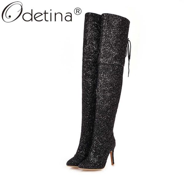 boots odetina womens glitter zip up bling clubwear stilettos high heel pointed toe thigh ladies shiny over the knee, Black
boots odetina womens glitter zip up bling clubwear stilettos high heel pointed toe thigh ladies shiny over the knee, Black