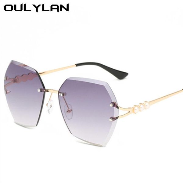 sunglasses oulylan women fashion rimless vintage metal cutting lens sun glasses female gray pink gradient goggles diamond uv400, White;black
sunglasses oulylan women fashion rimless vintage metal cutting lens sun glasses female gray pink gradient goggles diamond uv400, White;black