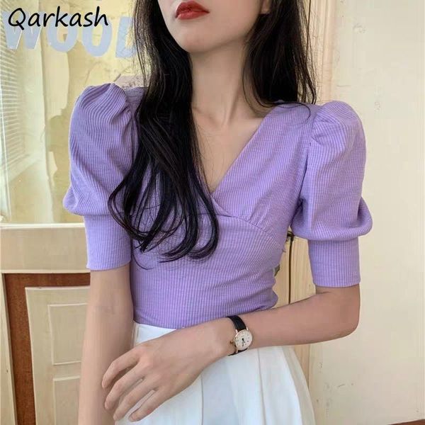 women's t-shirt short puff sleeve t-shirts women skinny sweet v-neck simple all-match leisure daily females tees crop ulzzang trendy, White
women's t-shirt short puff sleeve t-shirts women skinny sweet v-neck simple all-match leisure daily females tees crop ulzzang trendy, White