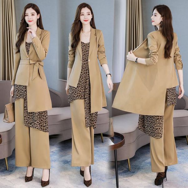two piece dress fashion women 3 set and pants leopard women's suit office lady womens sets ensemble femme survetement, White
two piece dress fashion women 3 set and pants leopard women's suit office lady womens sets ensemble femme survetement, White