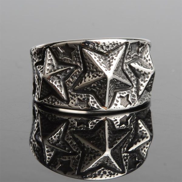 cluster rings vintage convex design pentagram ring 316l stainless steel man boy christmas star men hip hop punk biker jewelry, Golden;silver
cluster rings vintage convex design pentagram ring 316l stainless steel man boy christmas star men hip hop punk biker jewelry, Golden;silver