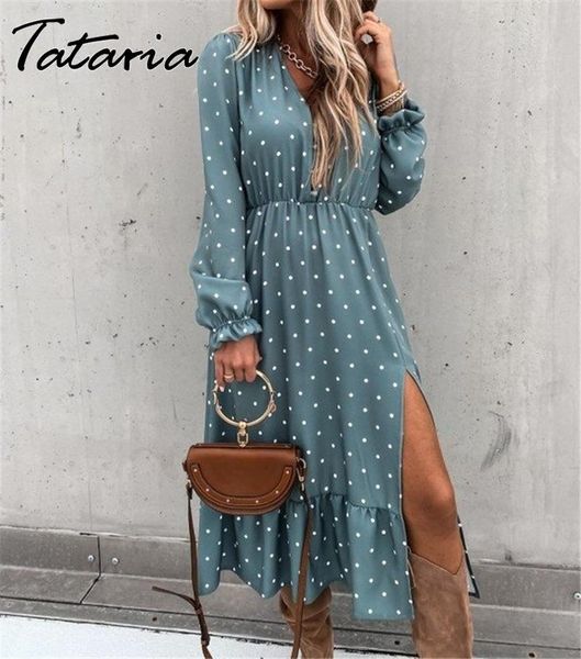 casual dresses fashion polka dot midi dress for women blue v-neck lantern sleeve plus size paty ladies streetwear spring vestidos 2021, Black;gray
casual dresses fashion polka dot midi dress for women blue v-neck lantern sleeve plus size paty ladies streetwear spring vestidos 2021, Black;gray
