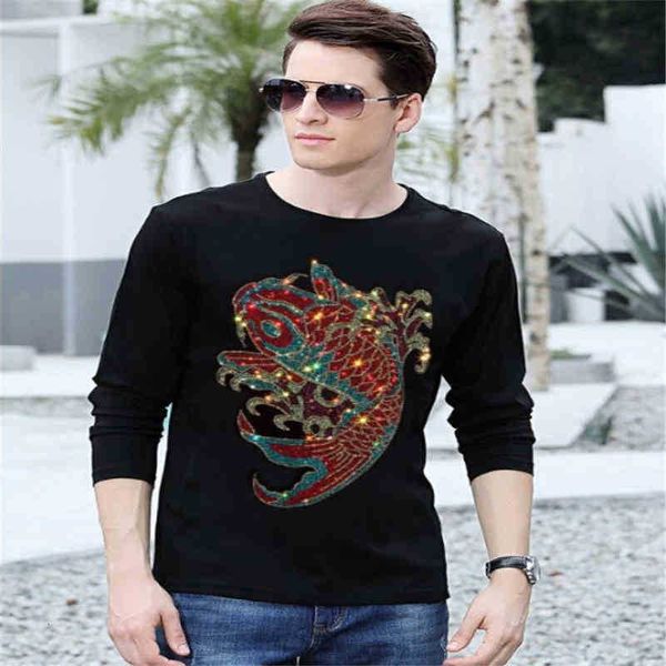 men's t-shirts t shirts male fashion diamond inlaid tshirt design long men stwv, White;black
men's t-shirts t shirts male fashion diamond inlaid tshirt design long men stwv, White;black