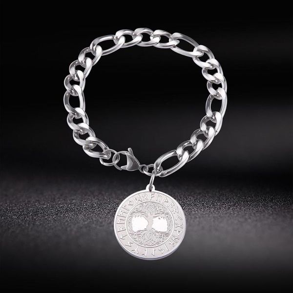 my shape man bracelet 24 runes viking jewelry tree of life stainless steel figaro chain round pendant silver color bangle gift link,, Black
my shape man bracelet 24 runes viking jewelry tree of life stainless steel figaro chain round pendant silver color bangle gift link,, Black