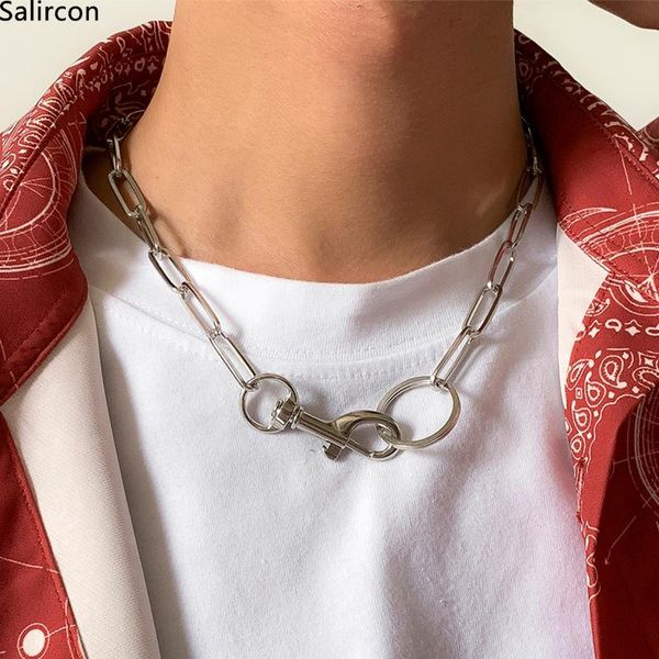 pendant necklaces gothic silver color statement short collar clavicle chain necklace for men keychain couple lasso jewelry
pendant necklaces gothic silver color statement short collar clavicle chain necklace for men keychain couple lasso jewelry