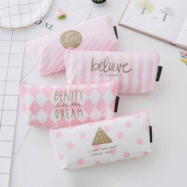 pencil cases pink fresh stripe dots plaid canvas pen bag school office supply makeup storage
pencil cases pink fresh stripe dots plaid canvas pen bag school office supply makeup storage