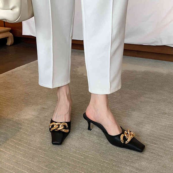 sandals fashion square toe women slippers thin high heels metal chain design black/white slip on party pumps flip flops un1j
sandals fashion square toe women slippers thin high heels metal chain design black/white slip on party pumps flip flops un1j