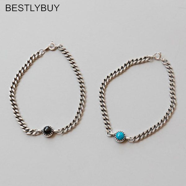 charm bracelets 4mm vintage chain real 925 sterling silver turquoises and black agates bracelet for women jewelry, Golden;silver
charm bracelets 4mm vintage chain real 925 sterling silver turquoises and black agates bracelet for women jewelry, Golden;silver