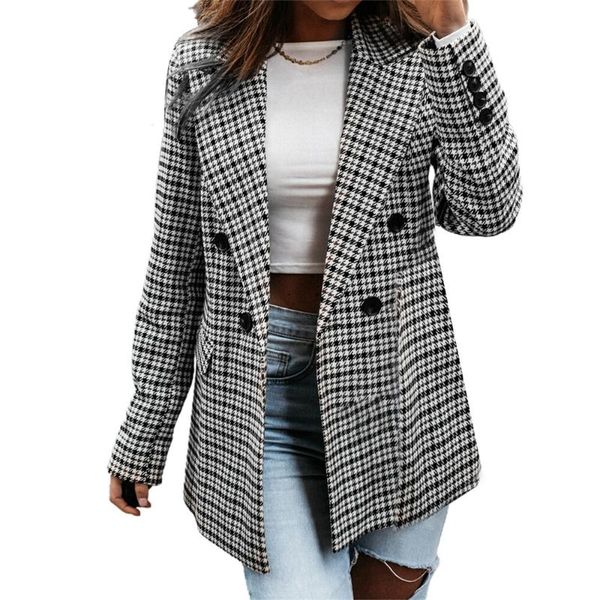 women's suits & blazers hirigin plaid blazer with double-breasted pocket decoration color block outwear 2021 spring autumn elegant wome, White;black
women's suits & blazers hirigin plaid blazer with double-breasted pocket decoration color block outwear 2021 spring autumn elegant wome, White;black