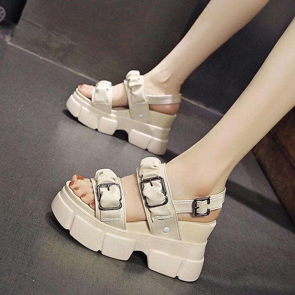 dress shoes women punk sandals 2021 summer platform wedges high heel female open-toe chunky sneakers beach buckle slippers woman 9cm, Black
dress shoes women punk sandals 2021 summer platform wedges high heel female open-toe chunky sneakers beach buckle slippers woman 9cm, Black