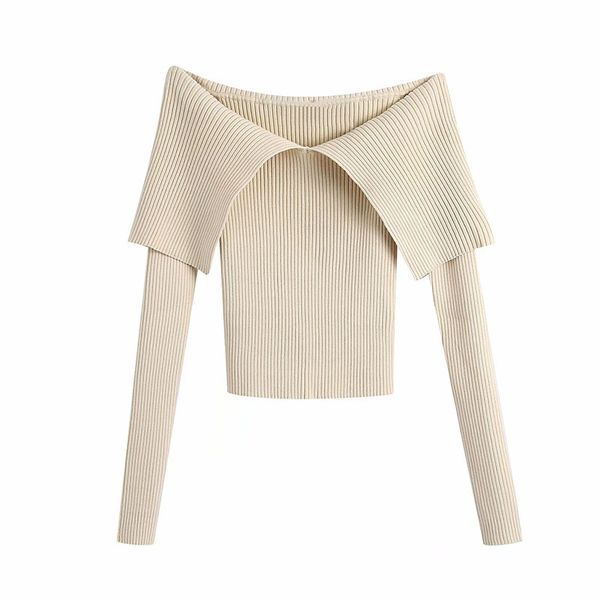 winter style european and american lapel one-shoulder short tight-fitting long-sleeved sweater 210520, White
winter style european and american lapel one-shoulder short tight-fitting long-sleeved sweater 210520, White