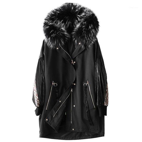 women's fur & faux hooded inner liner raccoon dog collar parka overcoat women coat long warm female winter windproof jacket, Black
women's fur & faux hooded inner liner raccoon dog collar parka overcoat women coat long warm female winter windproof jacket, Black